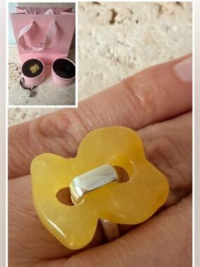 TOUS Citrine Ring 925 Silver | Retired Cruise Collection w/ Box & Gift Bag